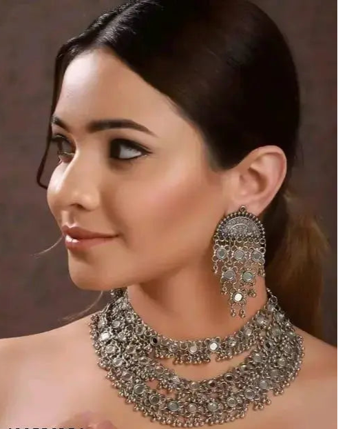 Samridhi DC 3 Layers Mirror Jewellery Set