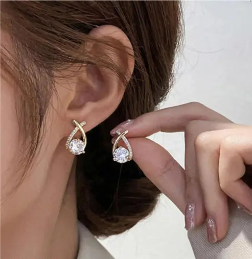 SHIV SHAKTI Korean Earrings Ad stone Stud western Earrings For Women Girls Light Weight Crystal, Cubic Zirconia Alloy Stud Earring, Earring Set, Drops & Danglers