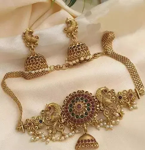 Matte Finish Choker Necklace/Jwewllery Set