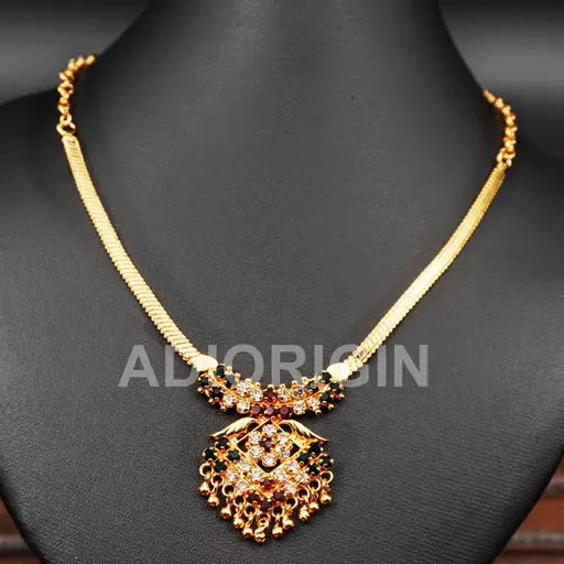 Micro Gold Plated Necklace Chain and Finest Quality CZ Can we worn as Mangalsutra for Women and girls