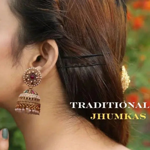  Antique Designer Oxidized Rajwadi Jhumka Earrings for beautiful girls & women