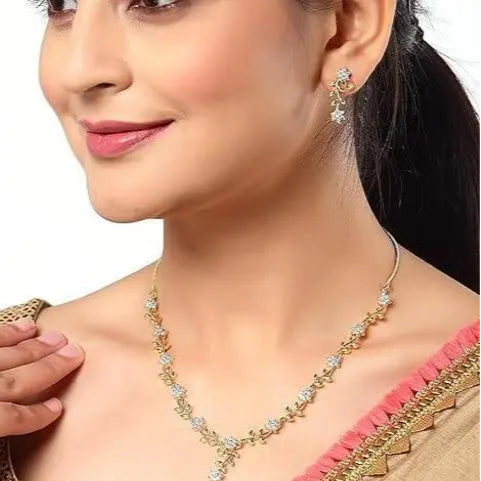 brass Designer Gold plated jewellery set for women