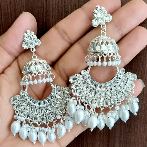 Kundan white Earring for Women and Girls