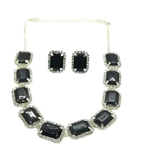 Anuttam's kundan and crystal necklace choker set for women