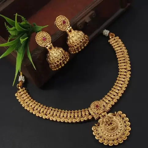 SOUTH INDIAN TRADITIONAL COPPER NECKLACE JEWELLERY SET FOR WOMEN