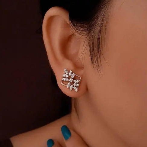 &nbsp;Gargish Rose Gold plated Lightweight &amp; Stylish cubic zirconia American Diamond stud earrings for Girls and Women | Ear Tops Gift for her in Christmas, ,New year, Birthday, Wedding Function and Anniversaries