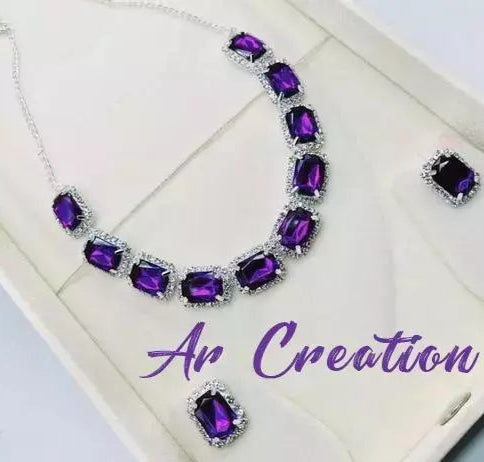 Anuttam's kundan and crystal necklace choker set for women