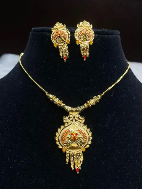 One gram gold kanthi, mangalsutra with earrings. party wear