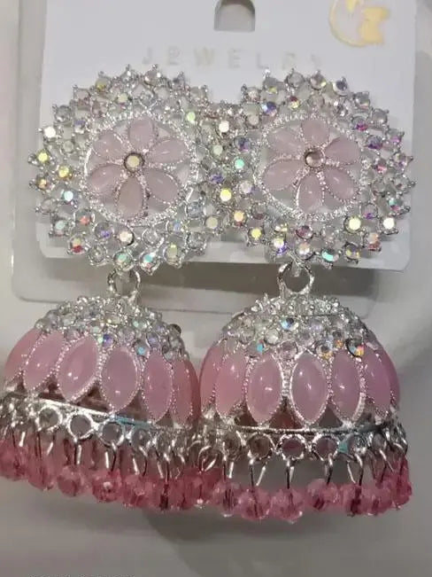 Stylish Jewellery Latest &amp; High Quality Pink calour Jhumka/Jhumki Earing's for Girls and Women's