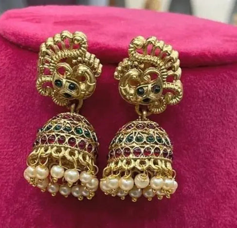 Shilpa creation's Gold Plated Traditional Neck Choker with Earrings Jewellery Set for Women and Girls II Lakshmi Goddess Traditional Jewellry With Jhumka Earring's II Temple Jewellry Set II Traditional Jewellry Set II