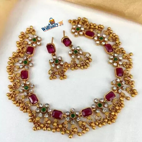 Beautiful COMBO jewellery(Gold Plated Green-Pink Diamond),choker,necklace,jewellery set,indian wedding jewellery set,Maangalyam/Murukku,south,indian,maharastrian,highquality set for women girls