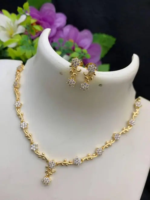 brass Designer Gold plated jewellery set for women