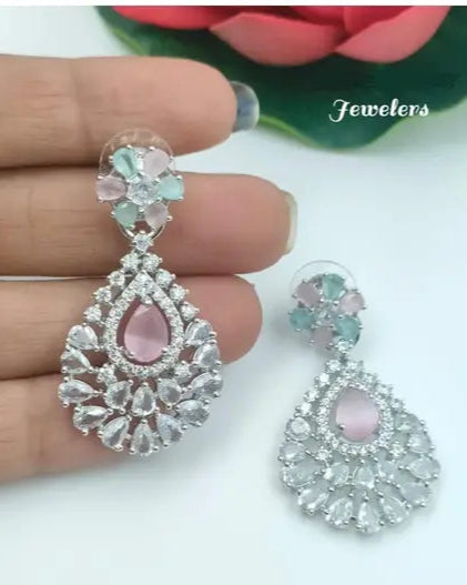 Manuvi Jewels American Diamond Earrings for Girls