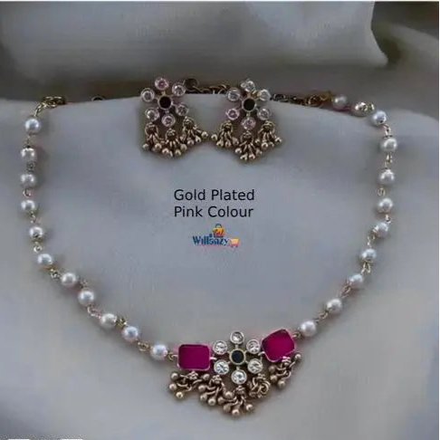 &nbsp;Combo jewellery(Gold Plated Green-Pink Diamond),choker,necklace,jewellery set,indian wedding jewellery set,Maangalyam/Murukku,south,indian,maharastrian,highquality set for women girls
