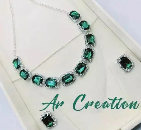 Anuttam's kundan and crystal necklace choker set for women