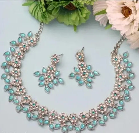 STONE NECKLACE WITH EARRING WOMAN JEWELLY SET